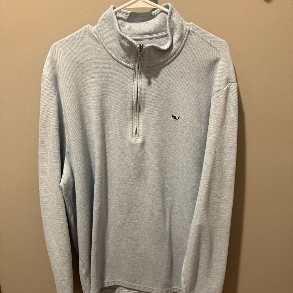 Vineyard Vines Men's Light Gray Quarter-Zip Sweater
